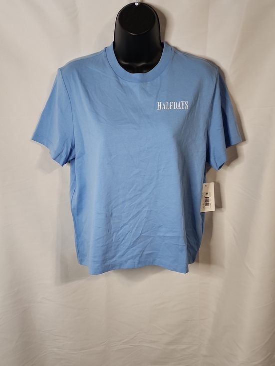 Halfdays Tops - HALFDAYS Forget Me Not Light Blue Graphic Tee Women's Size XS New With Tag